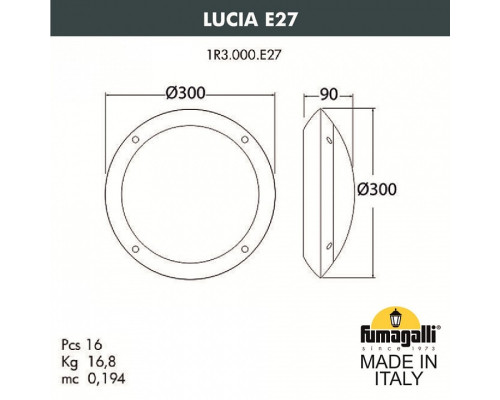 Накладной светильник Fumagalli Lucia 1R3.000.000.AYE27CL1