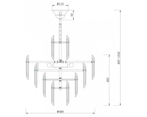 Подвесная люстра Maytoni Flare DIA200PL-06G