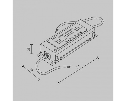 Блок питания с проводом Maytoni Power Supply Parity TRA130DR-200W