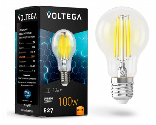 Лампа светодиодная Voltega General Purpose Bulb E27 10Вт 2800K 7102