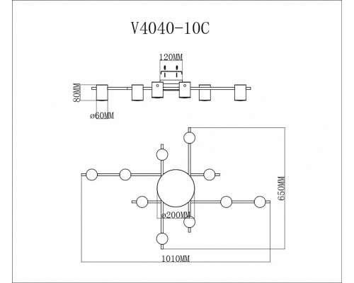 Потолочная люстра Moderli Nino V4040-10C