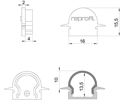 Набор из 10 заглушек для профиля Deko-Light R-ET-01-10 979541