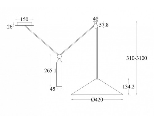 Подвесной светильник Maytoni Peso P080PL-01B