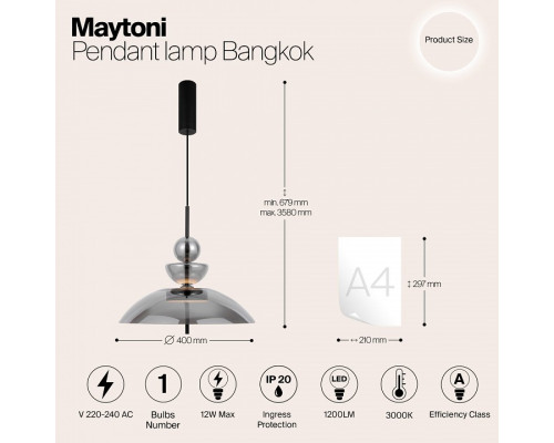 Подвесной светильник Maytoni Bangkok MOD185PL-L6B3K6