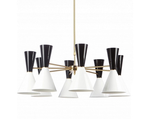 Люстра на штанге Imperiumloft Cairo Chandelier 8 Arm Black And White 144399-22