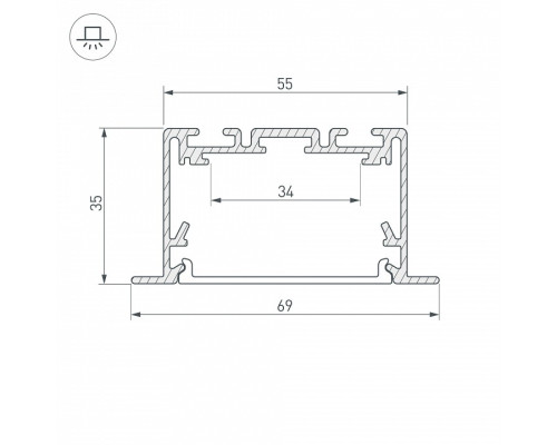 Профиль встраиваемый Arlight S2-LINIA 033534