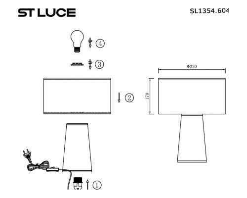 Настольная лампа декоративная ST-Luce Jackie SL1354.604.01