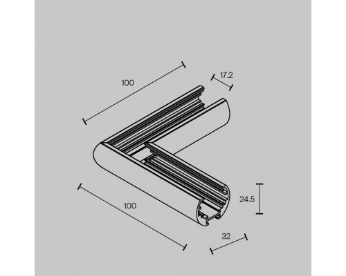 Соединитель угловой L-образный для треков накладных Maytoni Accessories for tracks Exility TRAM034CL-R-41B