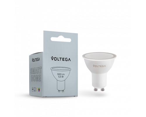 Лампа светодиодная с управлением через Wi-Fi Voltega Wi-Fi bulbs GU10 5.5Вт 2700-6500K VG-MR16GU10RGB_cct-WIFI-5,5W