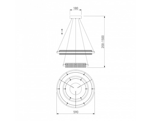 Подвесной светильник Eurosvet Imperio 90241/2 черный/ золото Smart