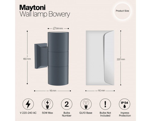 Светильник на штанге Maytoni Bowery O574WL-02GR