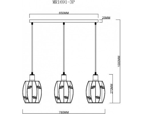 Подвесной светильник MyFar Huston MR1691-3P