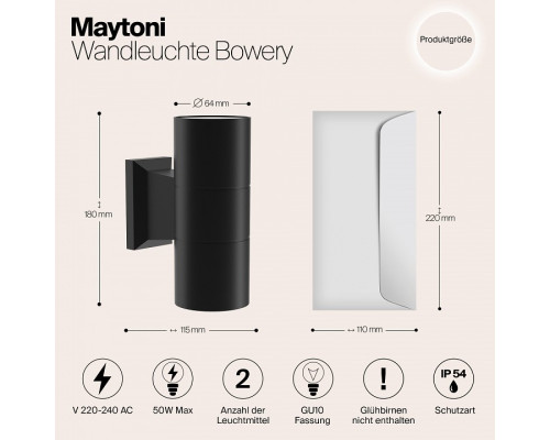 Светильник на штанге Maytoni Bowery O574WL-02B