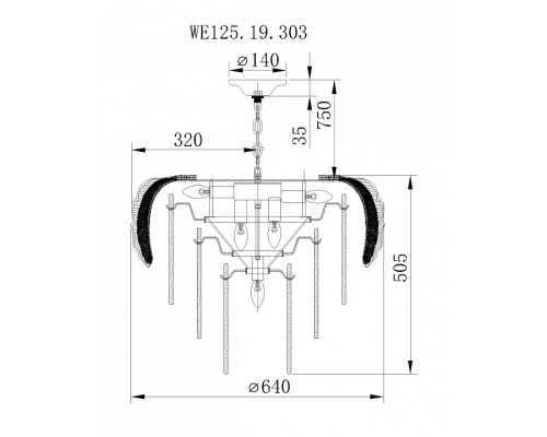 Подвесная люстра Wertmark Alexia WE125.19.303