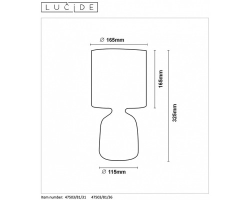 Настольная лампа декоративная Lucide Cosby 47503/81/31