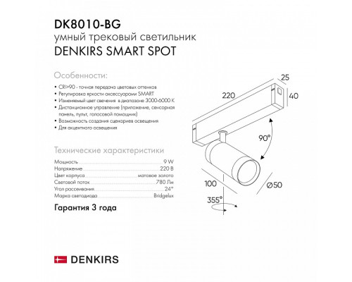 Светильник на штанге Denkirs Smart DK8010-BG