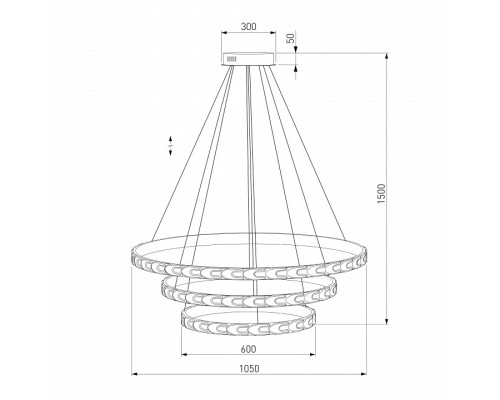 Подвесной светильник Eurosvet Chain 90163/3 сатин-никель 160W