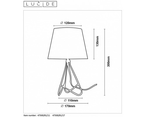 Настольная лампа декоративная Lucide Gitta 47500/81/11