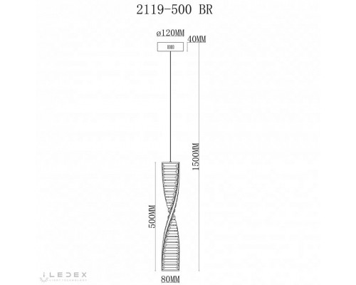 Подвесной светильник iLedex Woodstock 2119-500 BR