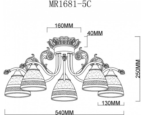 Потолочная люстра MyFar Nile MR1681-5C