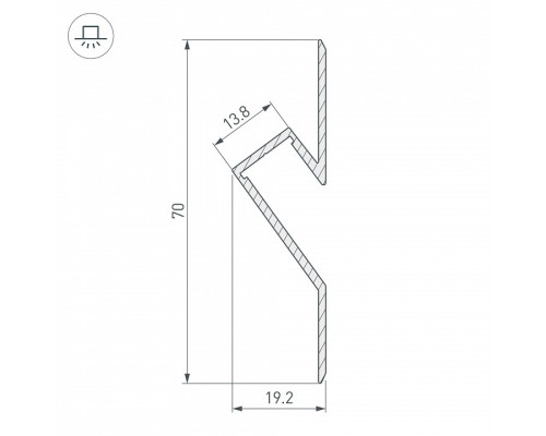 Профиль Arlight ARH-DECORE-S12-CAVE-F-2000 ANOD 023902