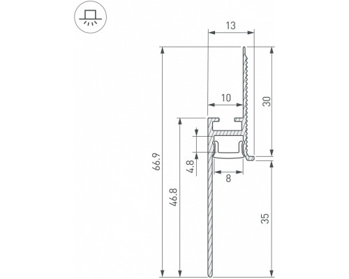 Профиль для плинтусов Arlight FANTOM-BENT 043676