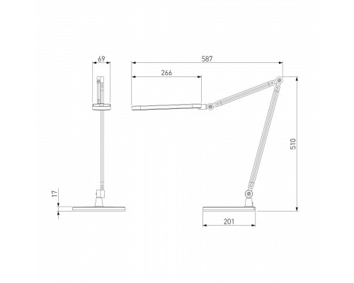 Настольная лампа офисная Eurosvet Modern 80420/1 серебристый 10W