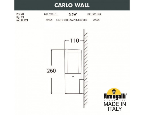 Светильник на штанге Fumagalli Carlo DR1.570.000.AXU1L