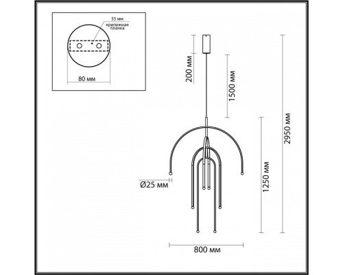 Подвесная люстра Odeon Light Memfi 6633/95L