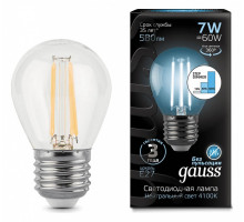 Лампа светодиодная Gauss LED Filament Globe E27 7Вт 4100K 105802207-S