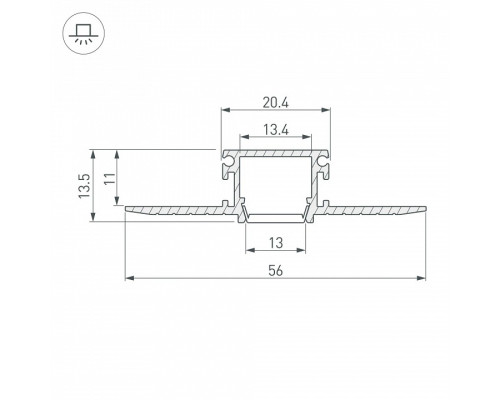 Профиль встраиваемый Arlight PDS 045497