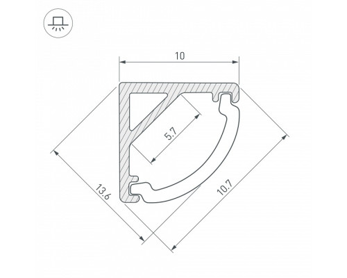 Профиль накладной угловой внутренний Arlight ARH-KANT 36321