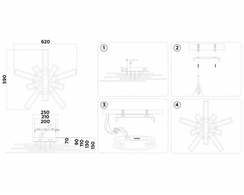 Потолочная люстра Ambrella Light FA FA8903