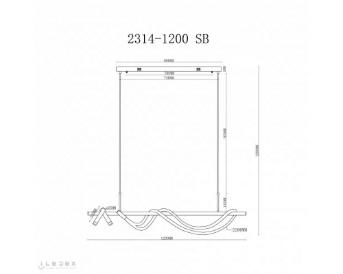 Светильник на штанге iLedex Cross 2313-1200 SB