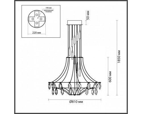 Подвесная люстра Odeon Light Flamenco 6699/51L