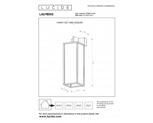 Светильник на штанге Lucide Laurens 27806/01/30