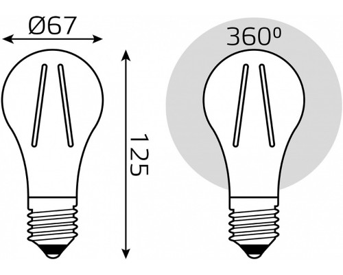 Лампа светодиодная Gauss Filament E27 22Вт 4100K 102902222