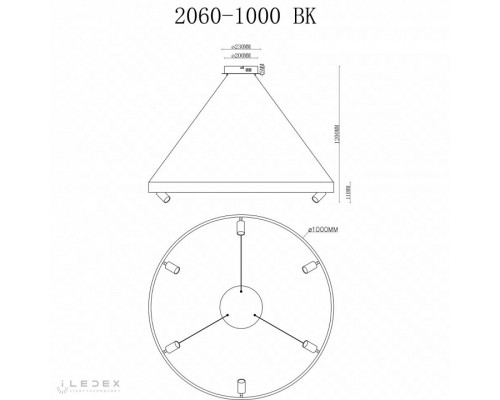 Подвесная люстра iLedex Vision 2060-D1000 BK