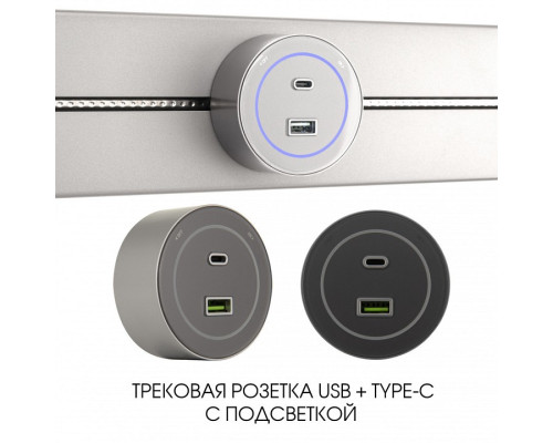 Розетка USB и type C на треке Arte Milano Am-track-sockets-39 399732TS/USB-Type-C Silver