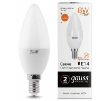 Лампа светодиодная Gauss LED Elementary Candle E14 8Вт 3000K 33118