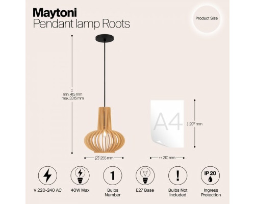 Подвесной светильник Maytoni Roots MOD193PL-01W