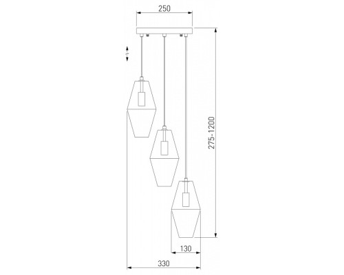 Подвесной светильник Eurosvet Prism 50236/3 янтарный