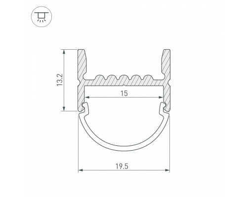 Профиль накладной Arlight ARH-WIDE-H20-2000 ANOD 018859