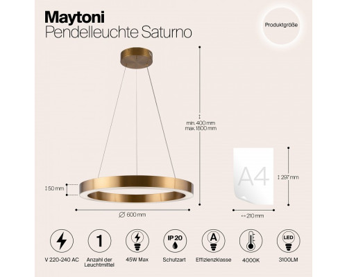 Подвесной светильник Maytoni Saturno MOD415PL-L45BS4K