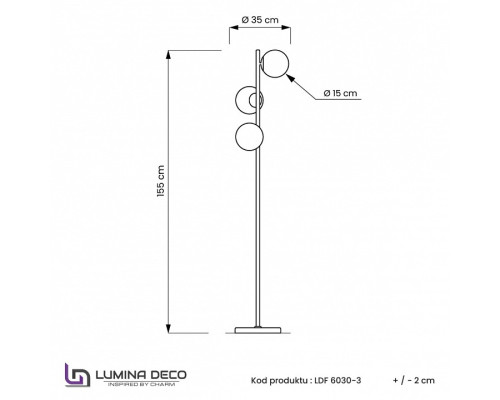 Торшер LUMINA DECO Fredica LDF 6030-3 GD