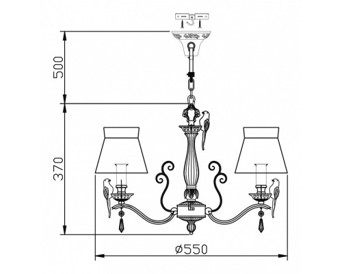 Подвесная люстра Maytoni Bird ARM013-03-W