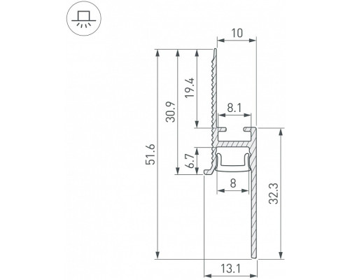 Профиль для плинтусов Arlight FANTOM-BENT 043673