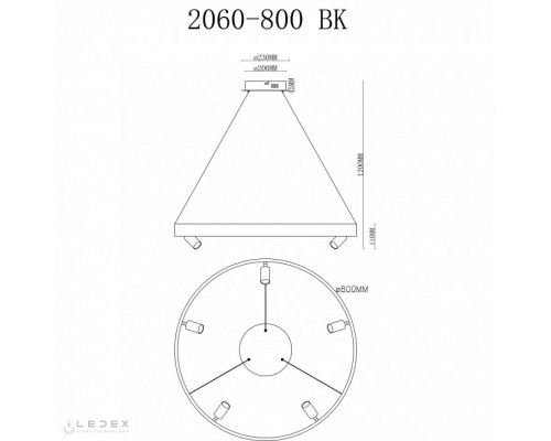 Подвесная люстра iLedex Vision 2060-D800 BK