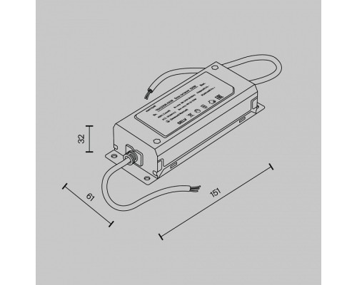 Блок питания с проводом Maytoni Power Supply Parity TRA130DR-100W