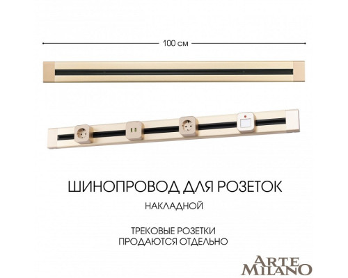 Трек накладной Arte Milano Am-track-sockets 382301TO/100 Gold